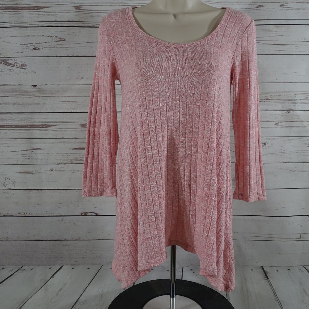 Derek Heart Knit Stretch Tunic Sweater
